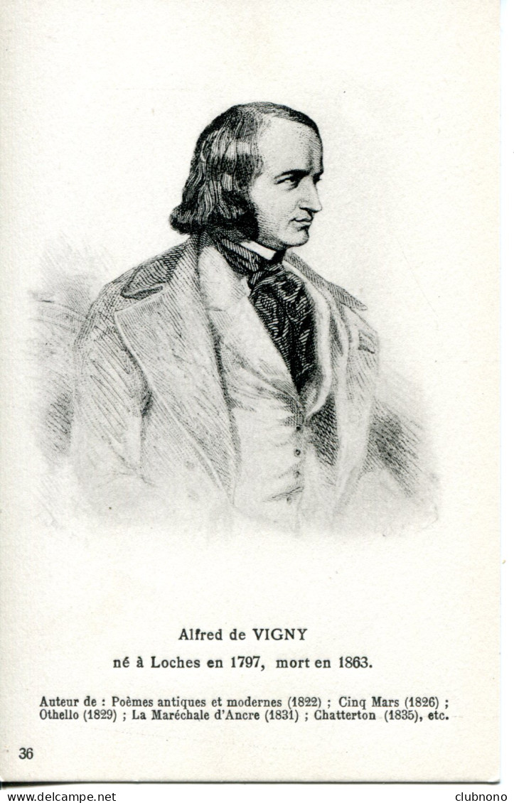 CPA -LOCHES - PORTRAIT ALFRED DE VIGNY - Loches