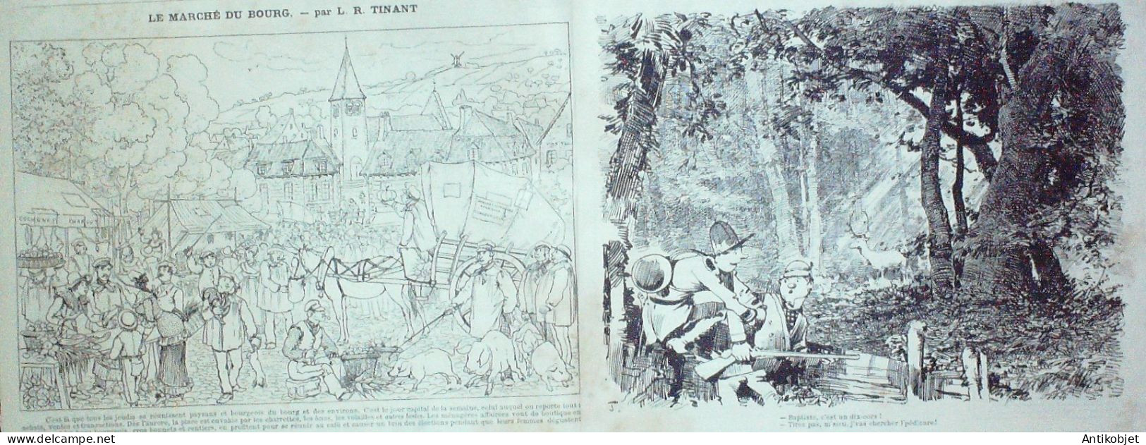 La Caricature 1882 N°143 Ramadan à Tunis Robida Marché Du Bourg Tinany Trock - Magazines - Before 1900