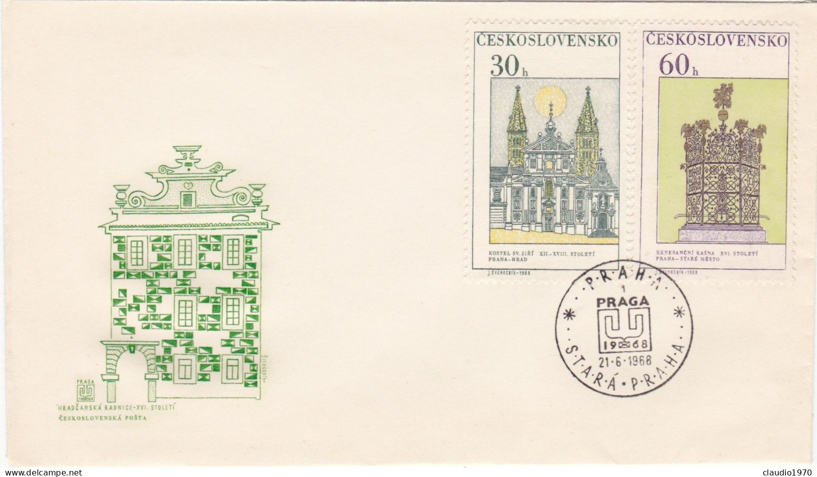 CECOSLOVACCHIA - BUSTA FDC - 1968 - FDC