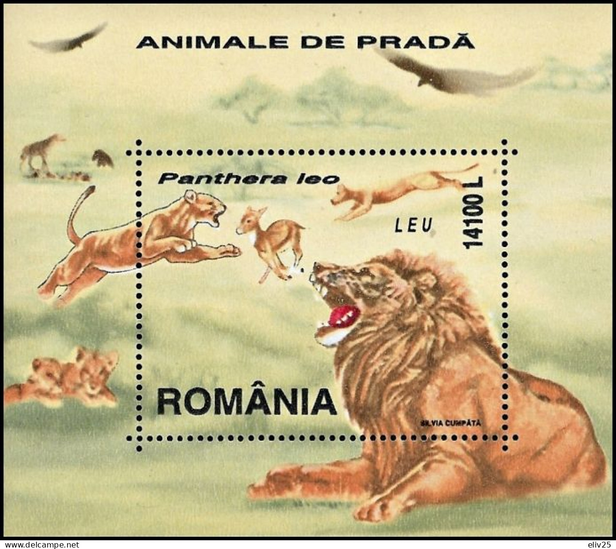 Romania 2000, Wild Animals Lion - S/s MNH - Félins