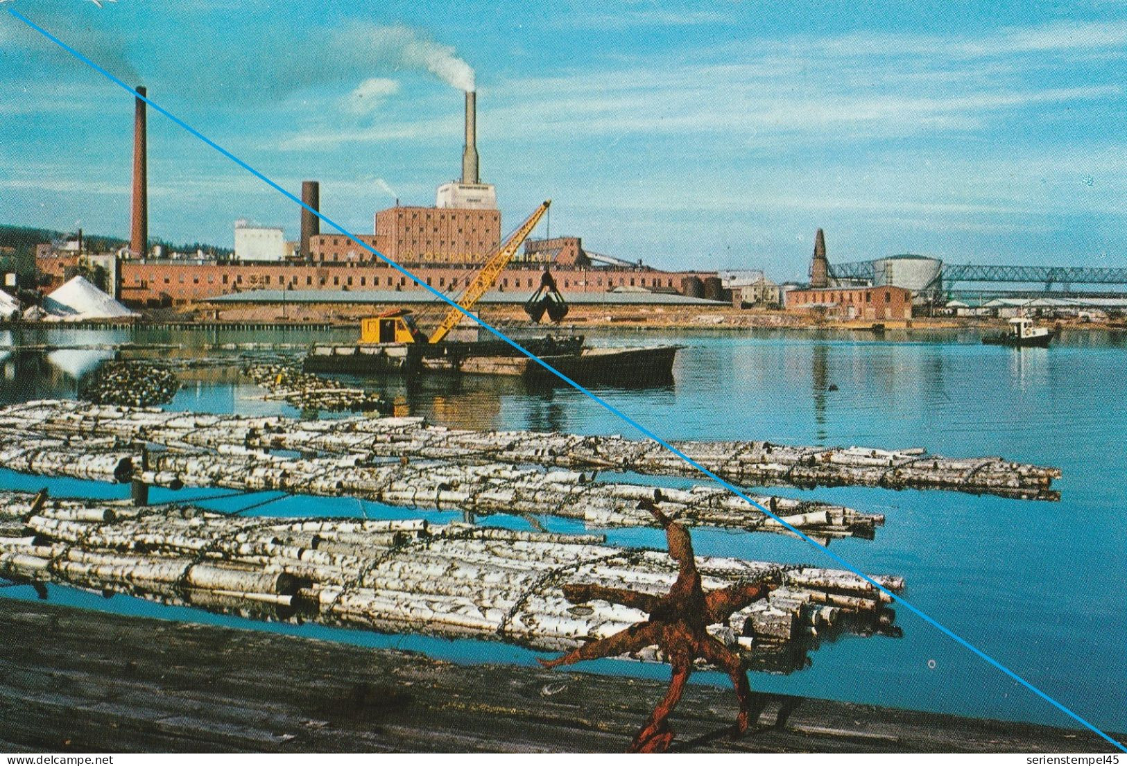 Schweden Ansichtskarte Mit Freistempel Sundsvall Wickberg & Söner 1966 Str- Sundsvall Östrands Fabriker Timrä Medelpad - Storia Postale