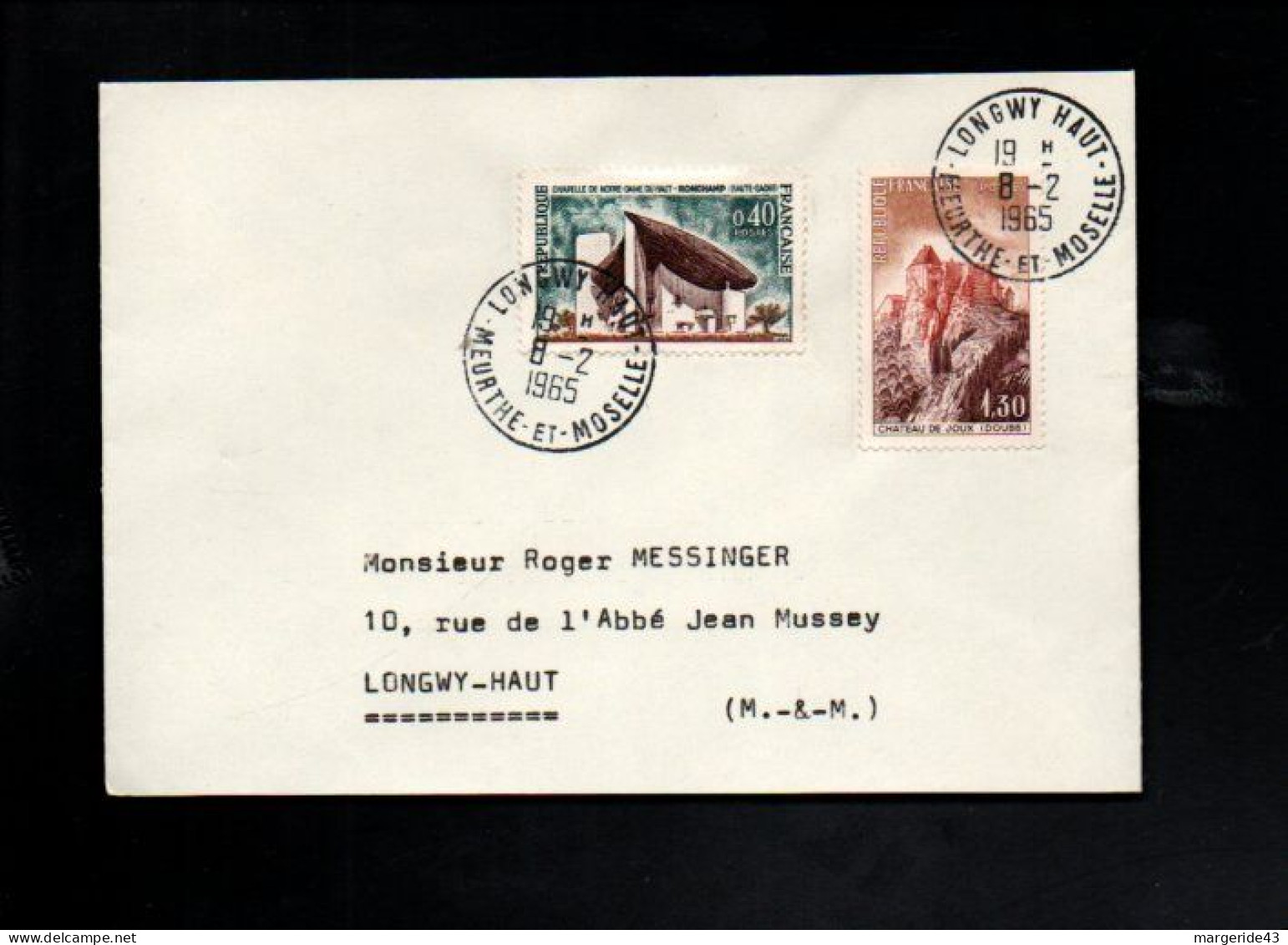 AFFRANCHISSEMENT COMPOSE SUR LETTRE DELONGWY HAUT 1965 - Tarifas Postales