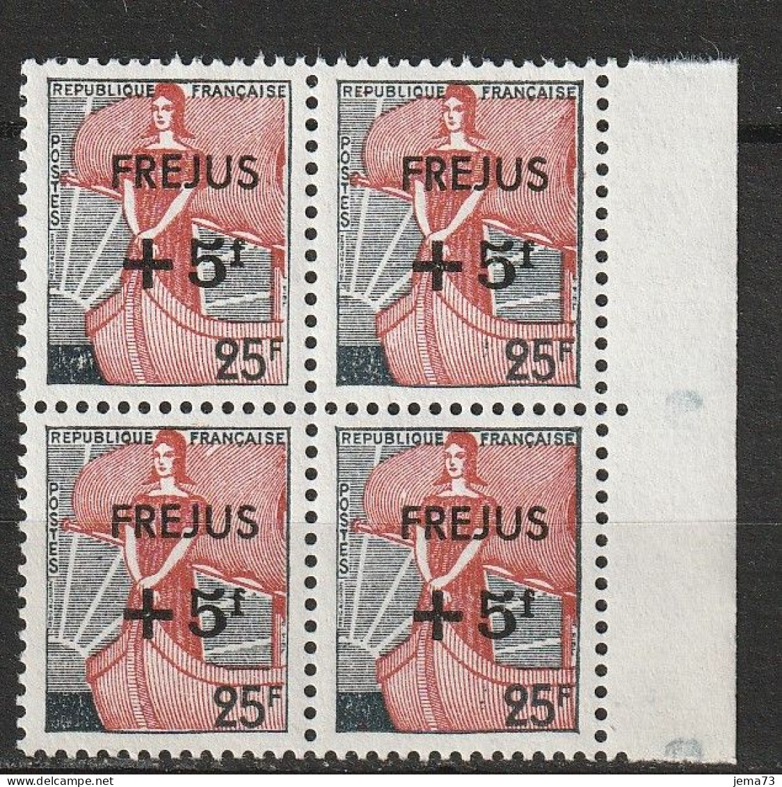 N° 1229 Au Profits Des Sinistrés De Fréjus: Beau Bloc De 4 Timbres Neuf Impeccable: - Neufs