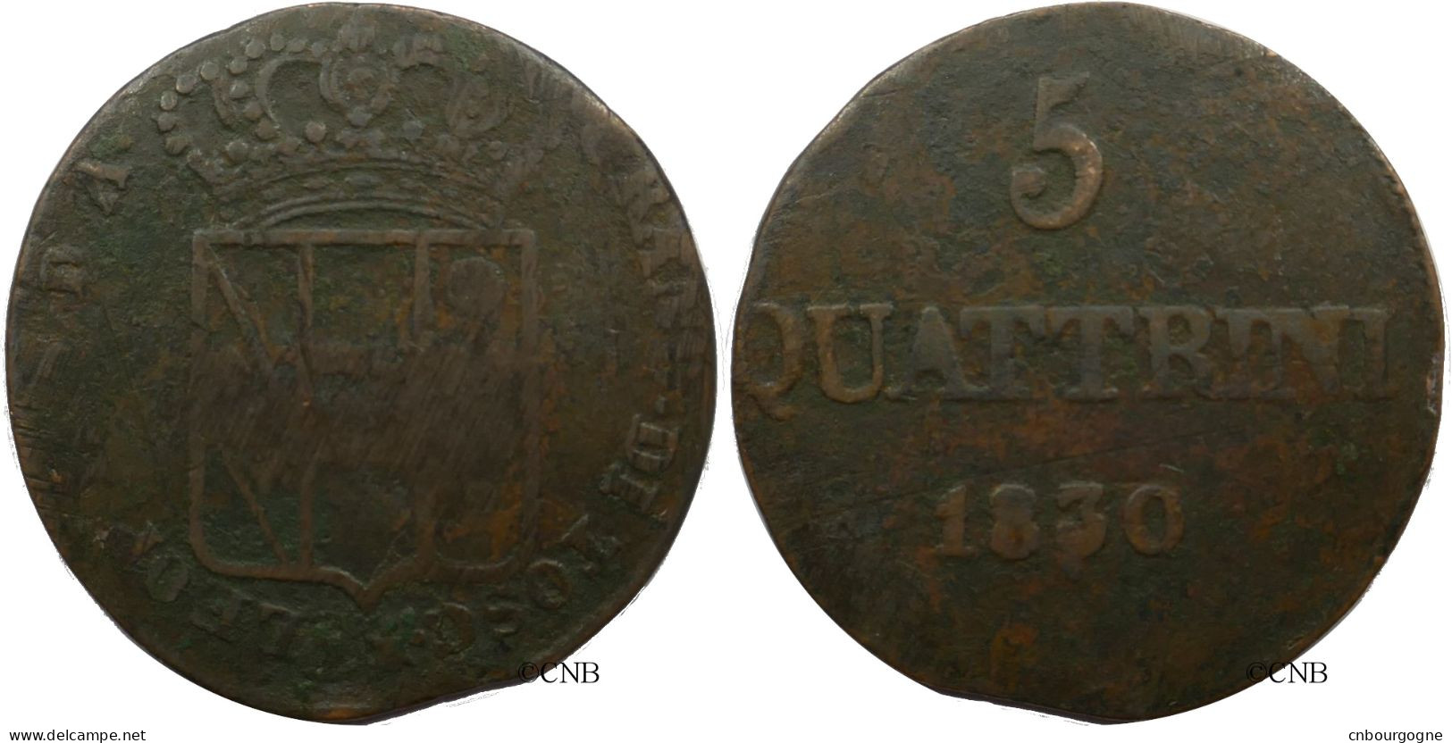 Italie - Toscane - Grand-Duché - Léopold II - 5 Quattrini 1830 - TB-/F15 - Mon5363 - Tuscan