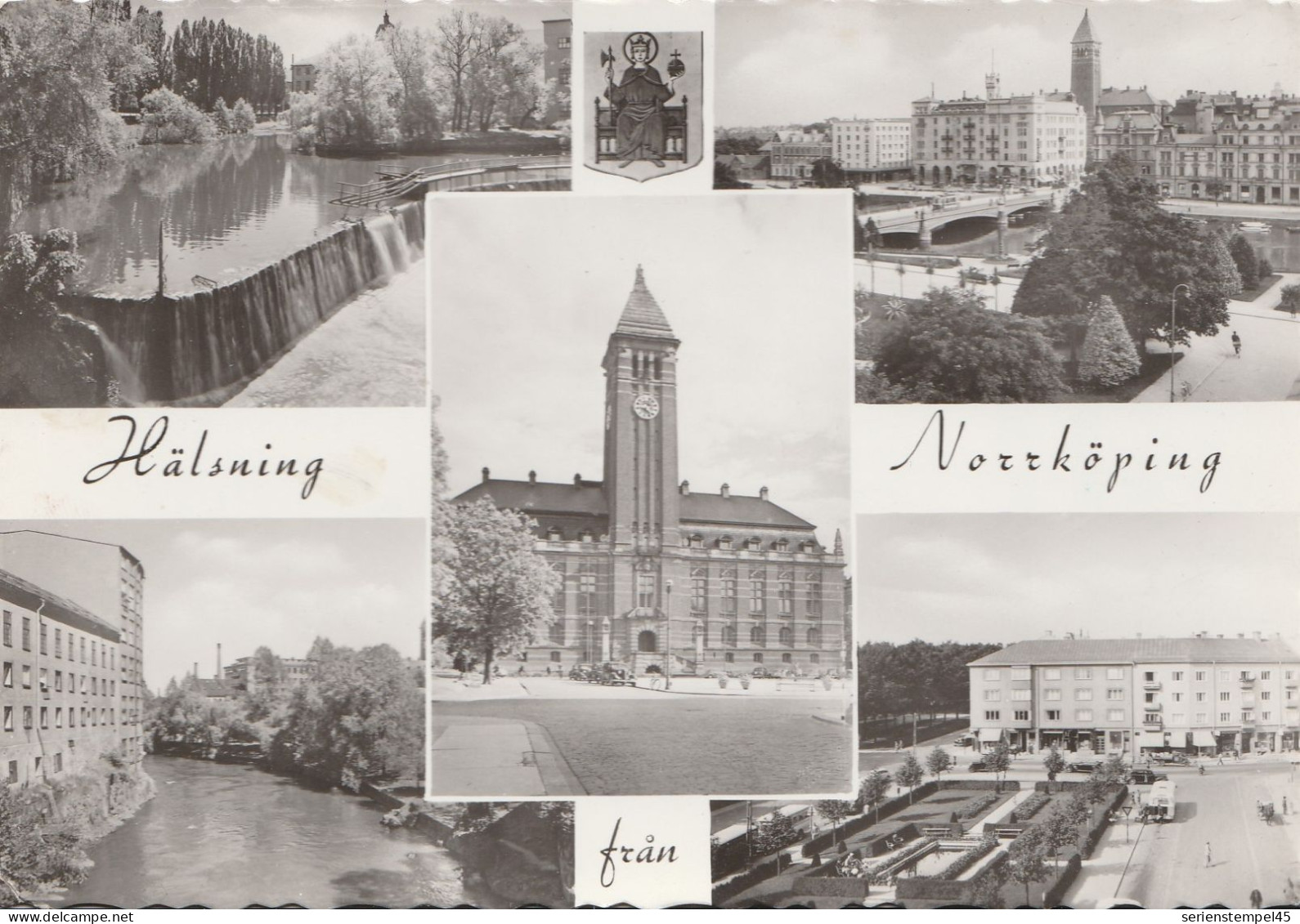 Schweden Ansichtskarte Mit Freistempel Norrköping 1958 Uner Hälsning Fran Norköping - Cartas & Documentos