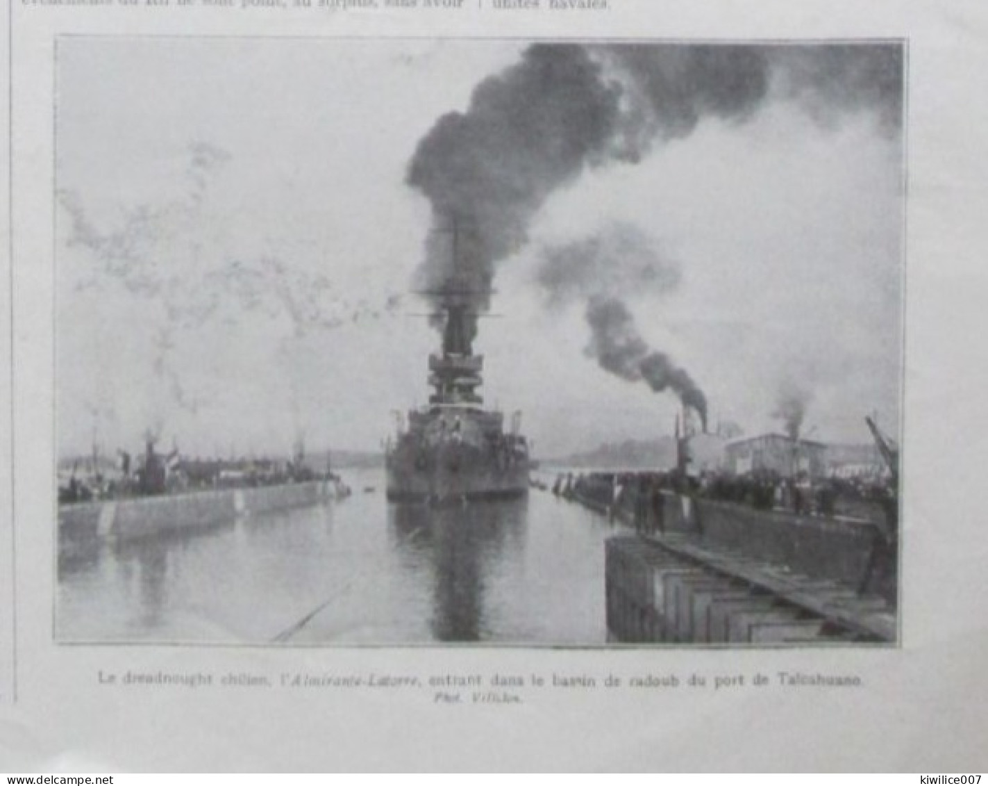 1924  LE DREADNOUGHT Chilien Chili Rentrant Dans Le Bassin  De Radoub  PORT DE TALCAHUANO - Non Classés