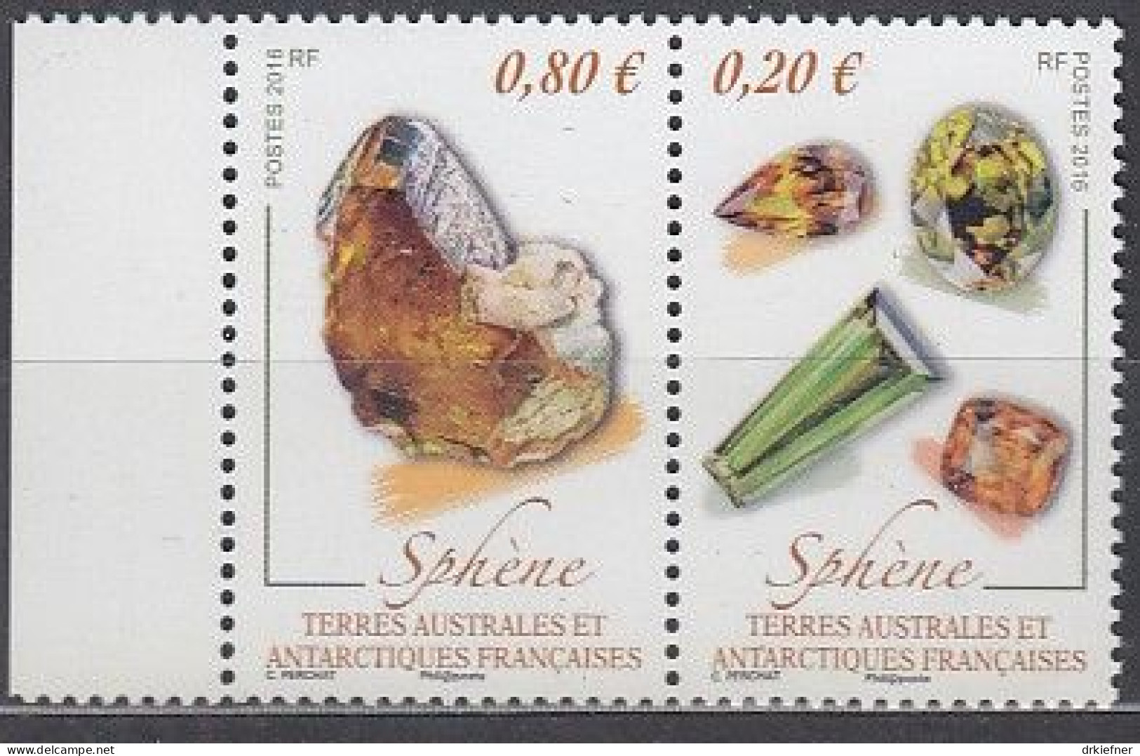 FRANZÖSISCHE GEBIETE IN DER ANTARKTIS  905-906, Postfrisch **, Mineralien: Titanit, 2016 - Unused Stamps