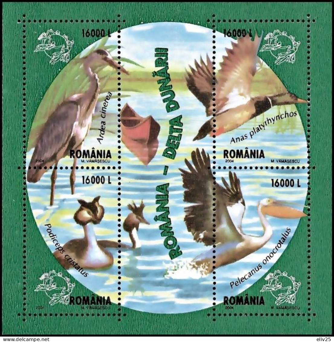 Romania 2004, Birds Waterbirds From The Danube Delta - S/s MNH - Andere & Zonder Classificatie