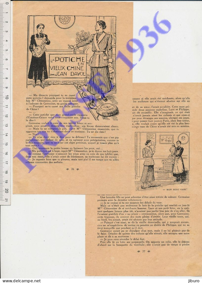 Récit 1936 De Jean Dayol : La Potiche En Vieux Chine Beau Vase De Chine Cassé - Ohne Zuordnung