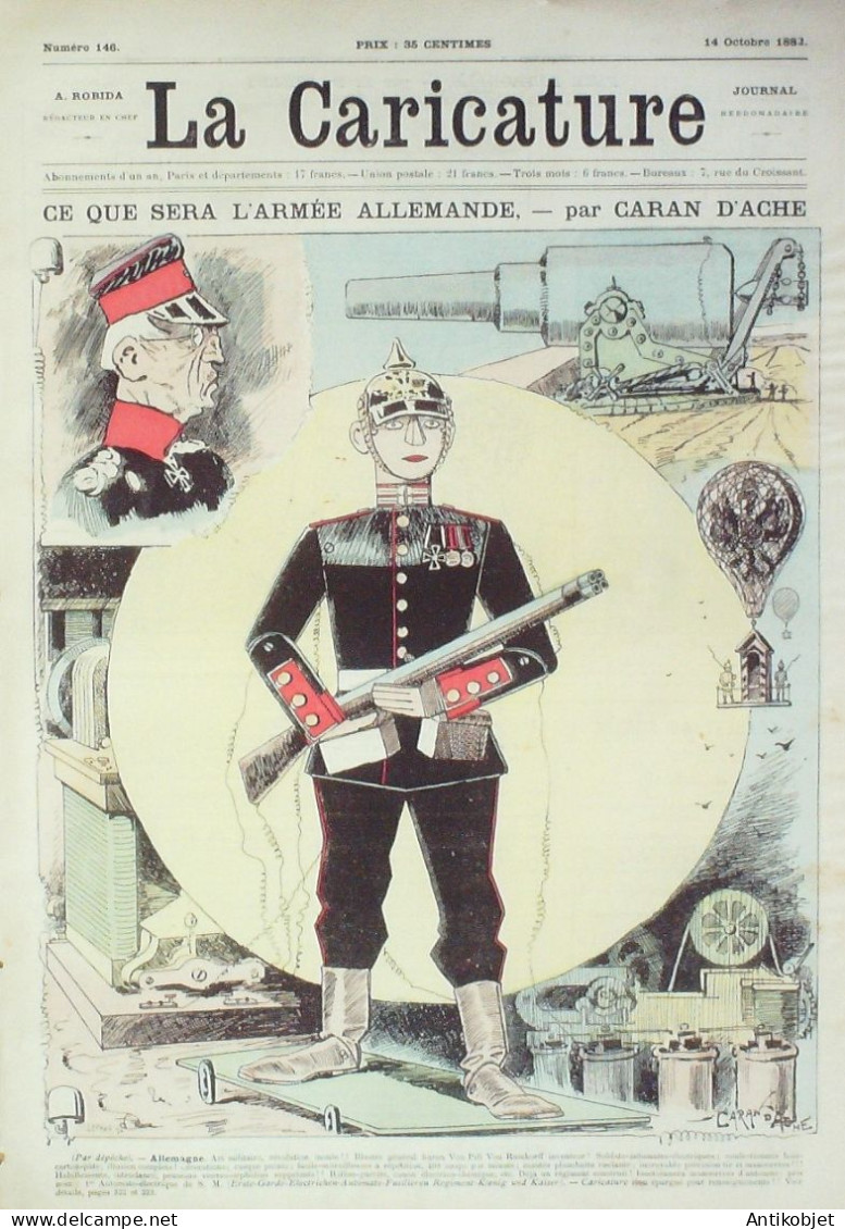 La Caricature 1882 N°146 L'armée Allemande Caran D'Ache Tinant Trock Loys - Tijdschriften - Voor 1900