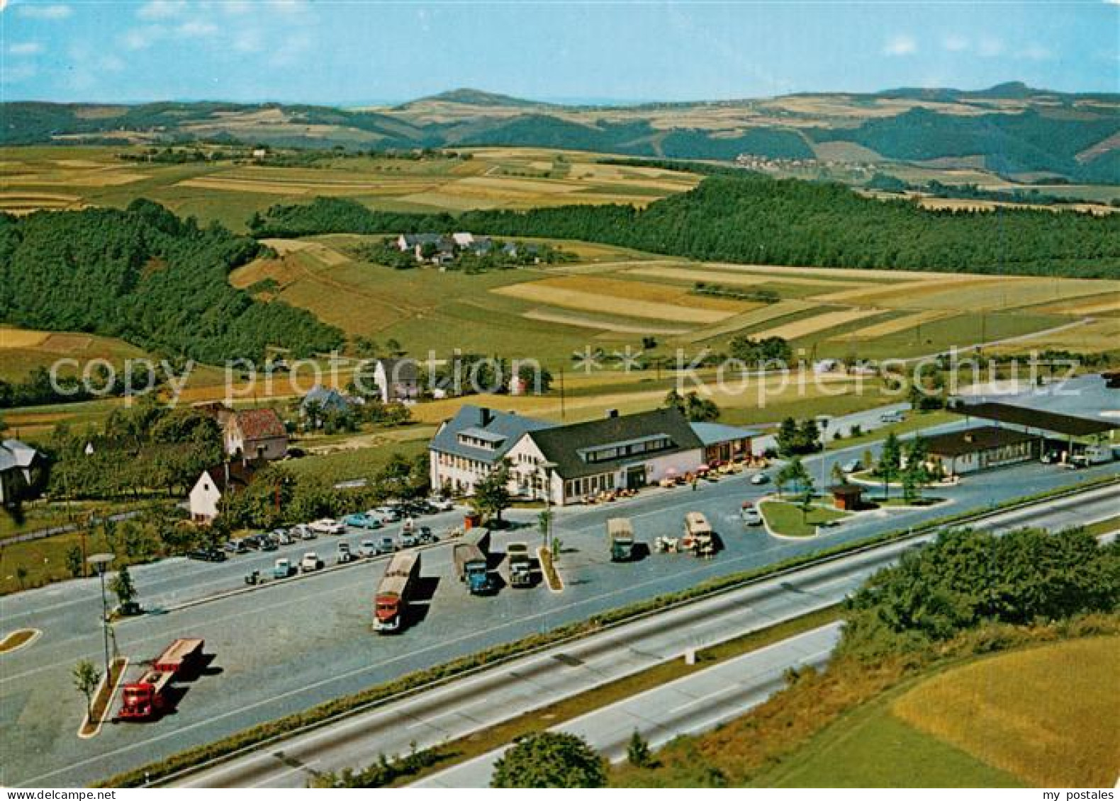 73854117 Linz Rhein Hotel Autobahn Rasthaus Fernthal Fliegeraufnahme Linz Rhein - Linz A. Rhein