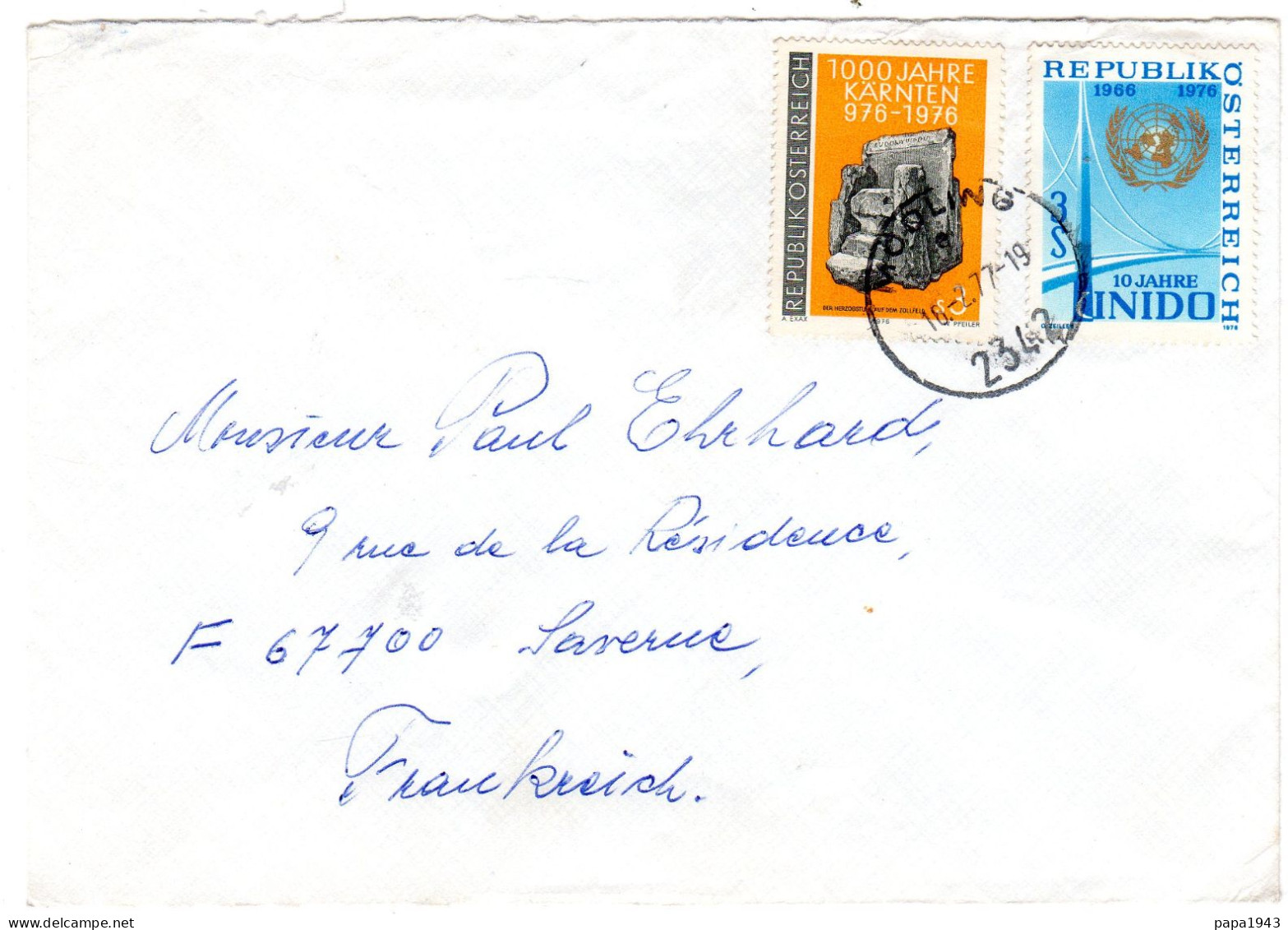 1977  CAD De MODLING AUTRICHE    Envoyée à SAVERNE 67 - Storia Postale