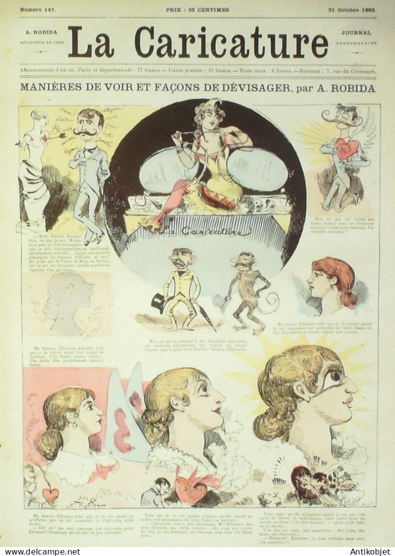 La Caricature 1882 N°147 Manières De Voir Et Dévisager Robida Vaudeville Loys Trock - Revues Anciennes - Avant 1900