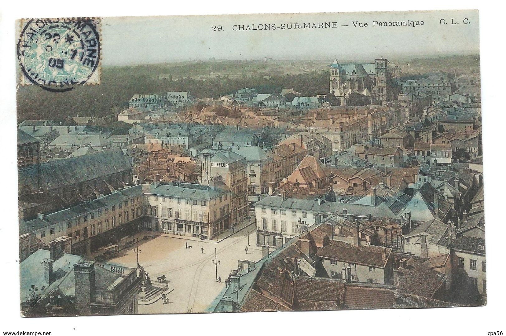CHÂLONS Sur Marne - Vue Panoramique - Carte Ancienne Colorisée CLC 29 -  VENTE DIRECTE X - Châlons-sur-Marne