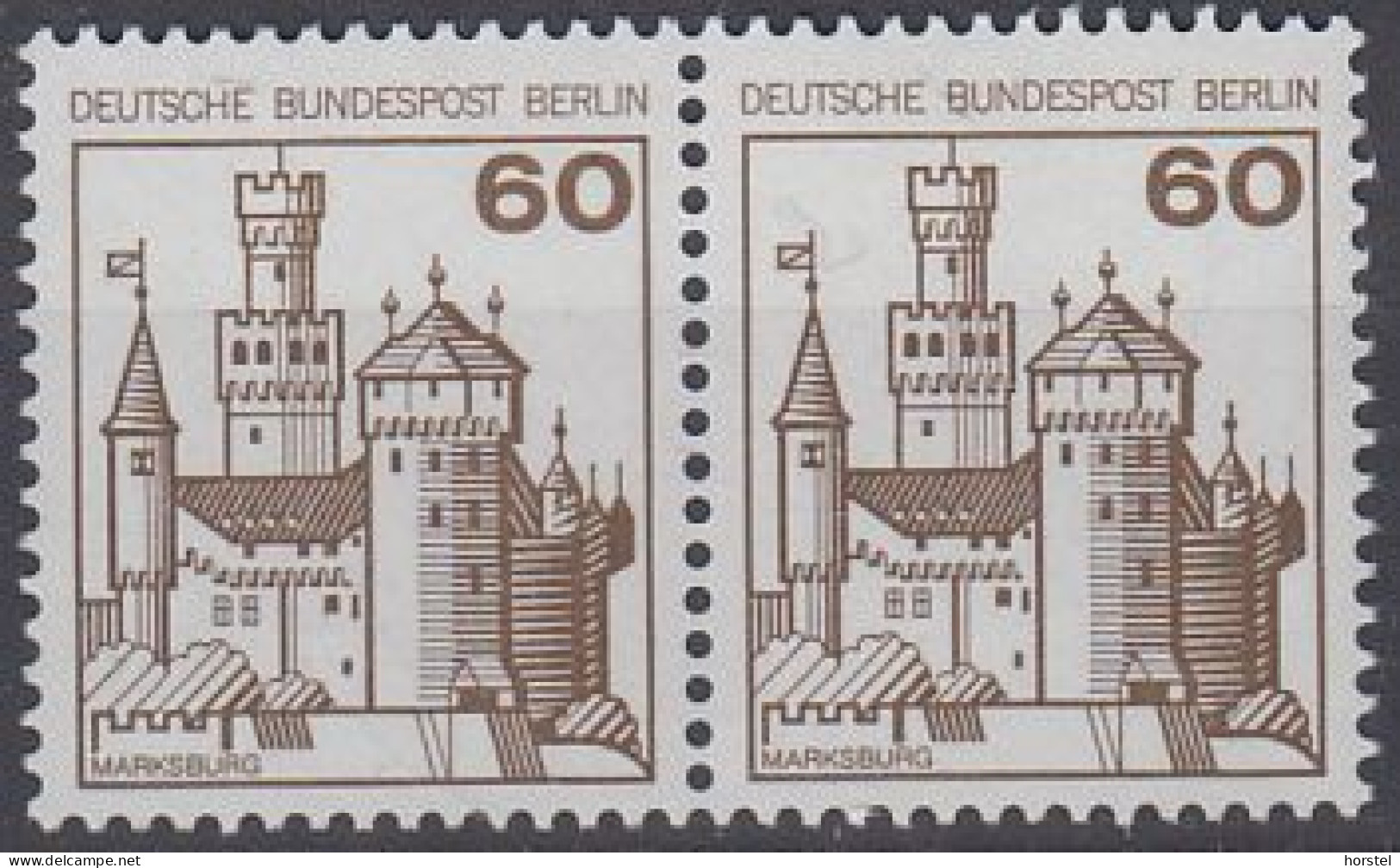 Berlin Mi.Nr.537A+537A - Waagerechtes Paar - Burgen Und Schlösser - Marksburg - Postfrisch - Unused Stamps