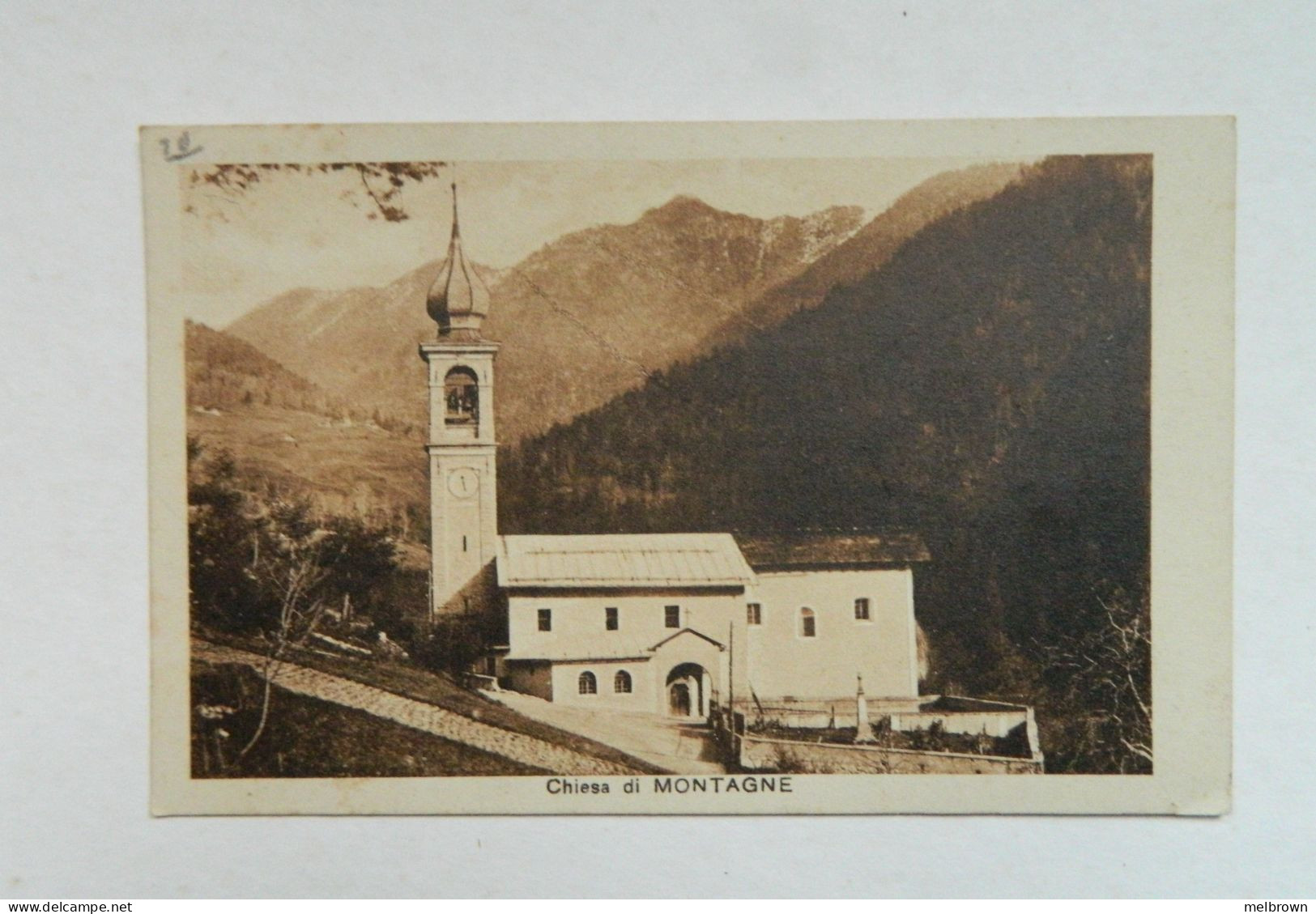 ITALY 1936. Chiesa Di MONTAGNE Stamped Collectible Postcard Sent To Germany - Postwaardestukken