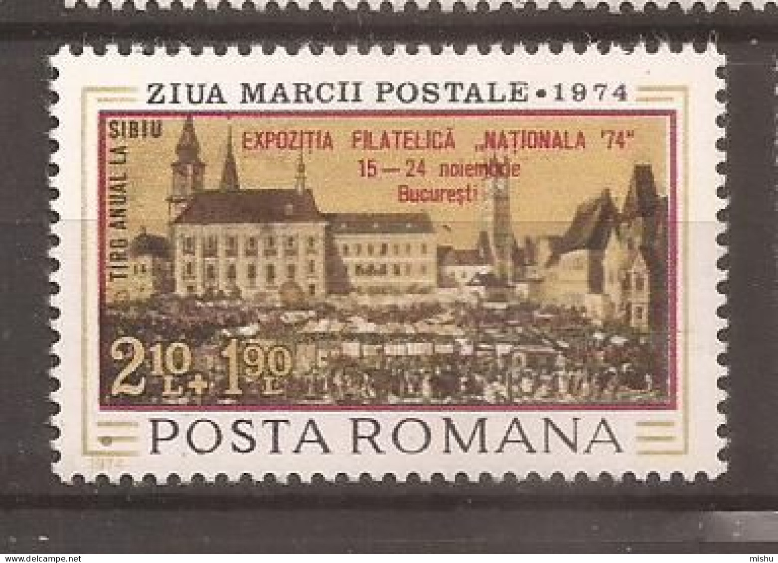 LP 864 Romania - 1974 - Expozitia Filatelica "Nationala '74" (supratipar), Nestampilat - Sonstige & Ohne Zuordnung