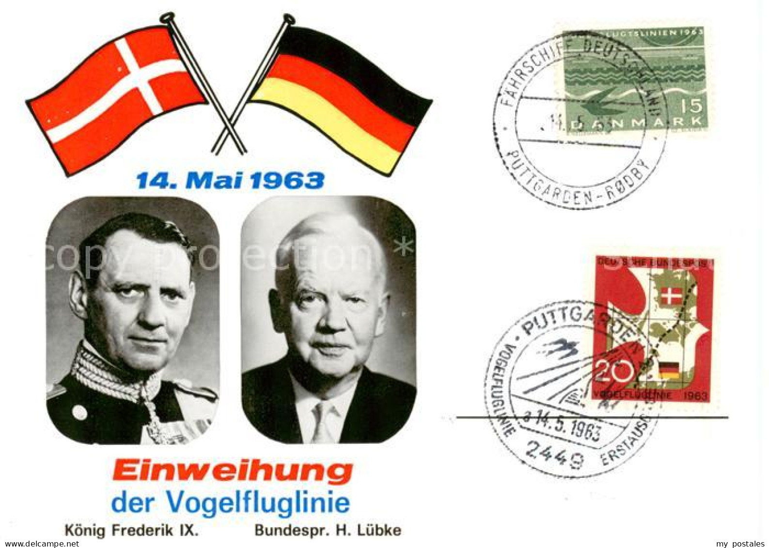 73853961 Puttgarden Einweihung Der Vogelfluglinie 1963 Mit Koenig Frederik IX Un - Fehmarn