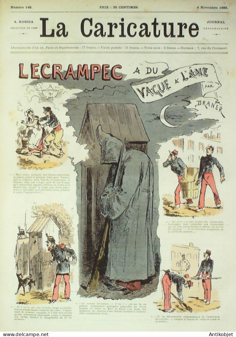 La Caricature 1882 N°149 Lecrampec à Du Vague à L'âme Draner Vendanges Tinant Trock - Tijdschriften - Voor 1900