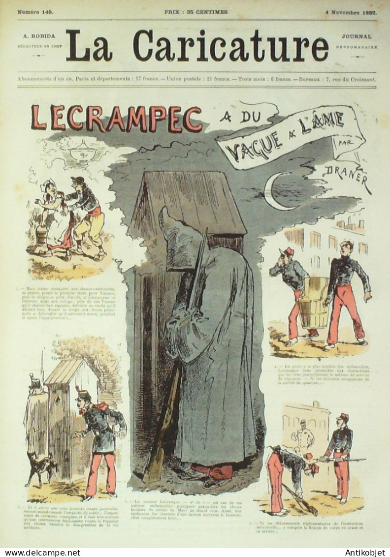 La Caricature 1882 N°149 Lecrampec à Du Vague à L'âme Draner Vendanges Tinant Trock - Riviste - Ante 1900