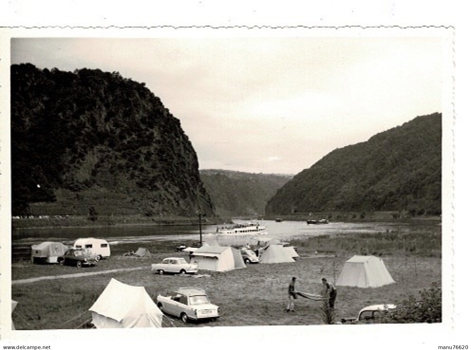 Ref 1 - Photo + Négatif : Rocher De La Loreley , Camping Sur Le Rhin - Allemagne . - Europe