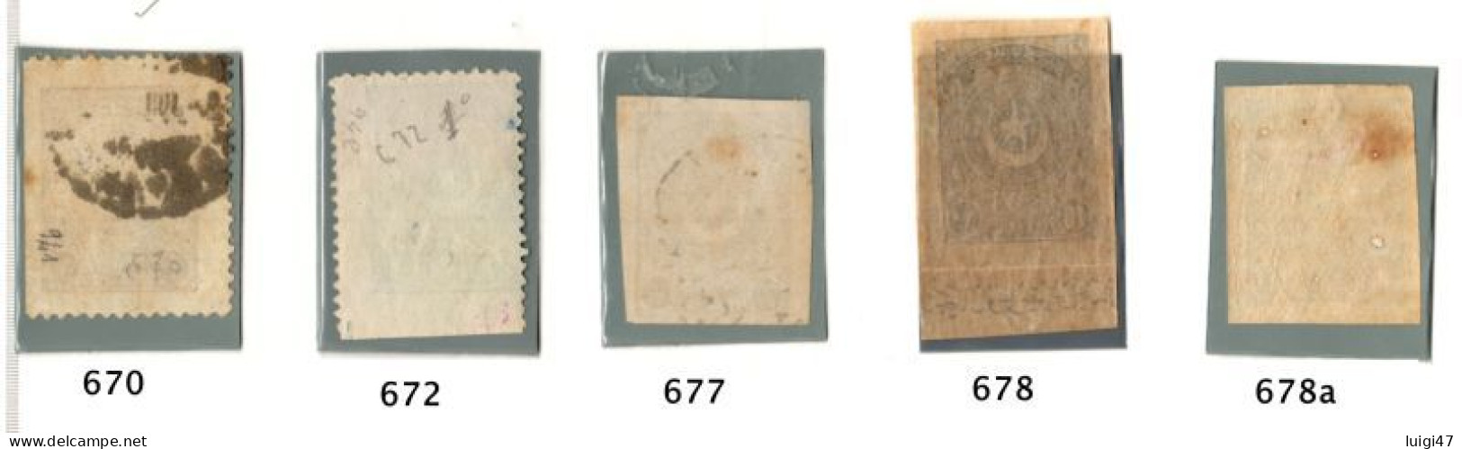 1923- Turchia Posta Ordinaria - N. 670-677-678 Non Dentellati - Unused Stamps