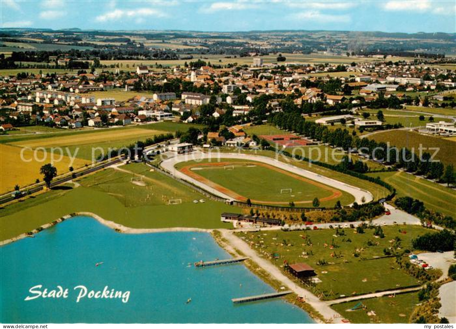 73853837 Pocking Fliegeraufnahme Mit Therme Und Stadion Pocking - Pocking