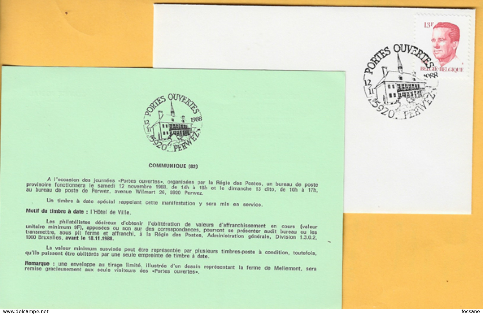 (82) 5920 Perwez 12-11-1988 Timbre N° 2203 - Other & Unclassified