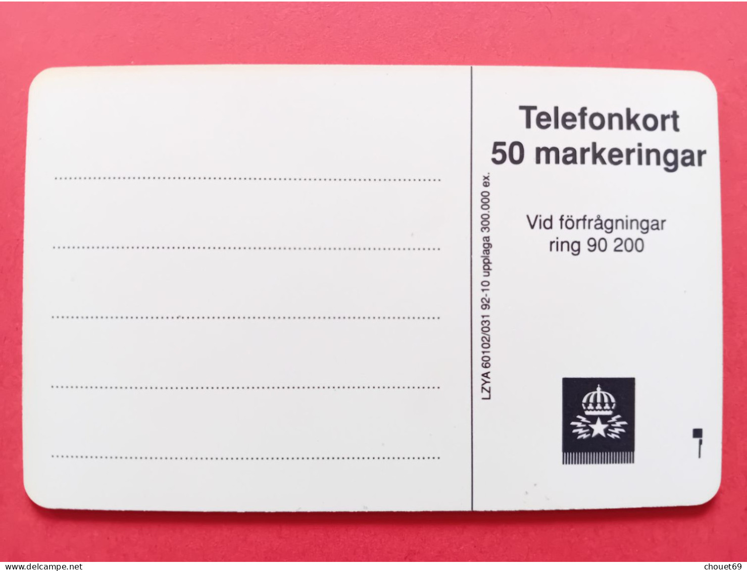 SWEDEN 100u Girl On Telephone Dummy Card No Chip Module - 60102/031 SUEDE (TS0320 - Suède