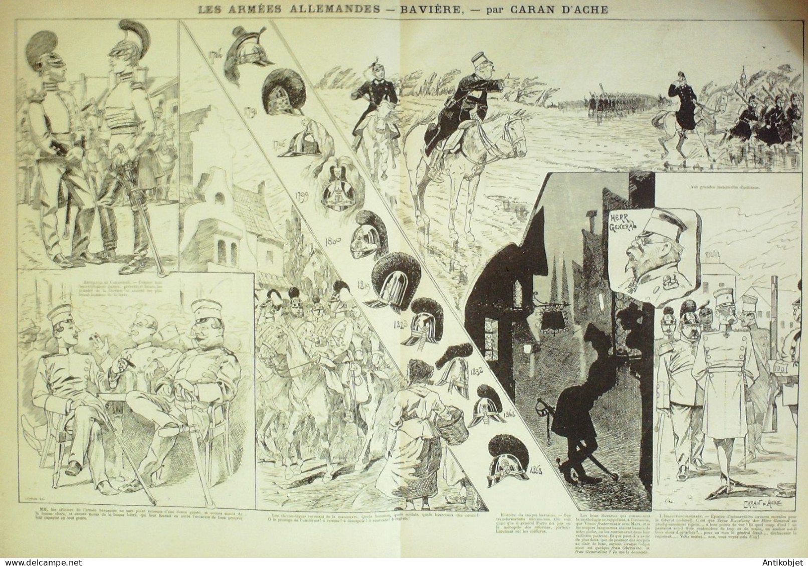 La Caricature 1882 N°151 Armées Allemandes Bavière Caran D'Ache Loys Trock - Revistas - Antes 1900
