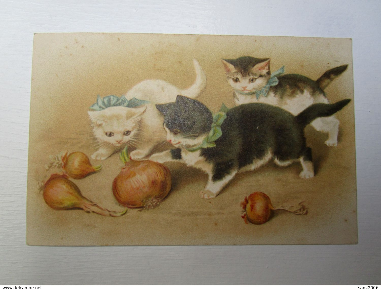 CPA ILLUSTREE CHATS CHATONS JEUX OIGNONS - Katzen