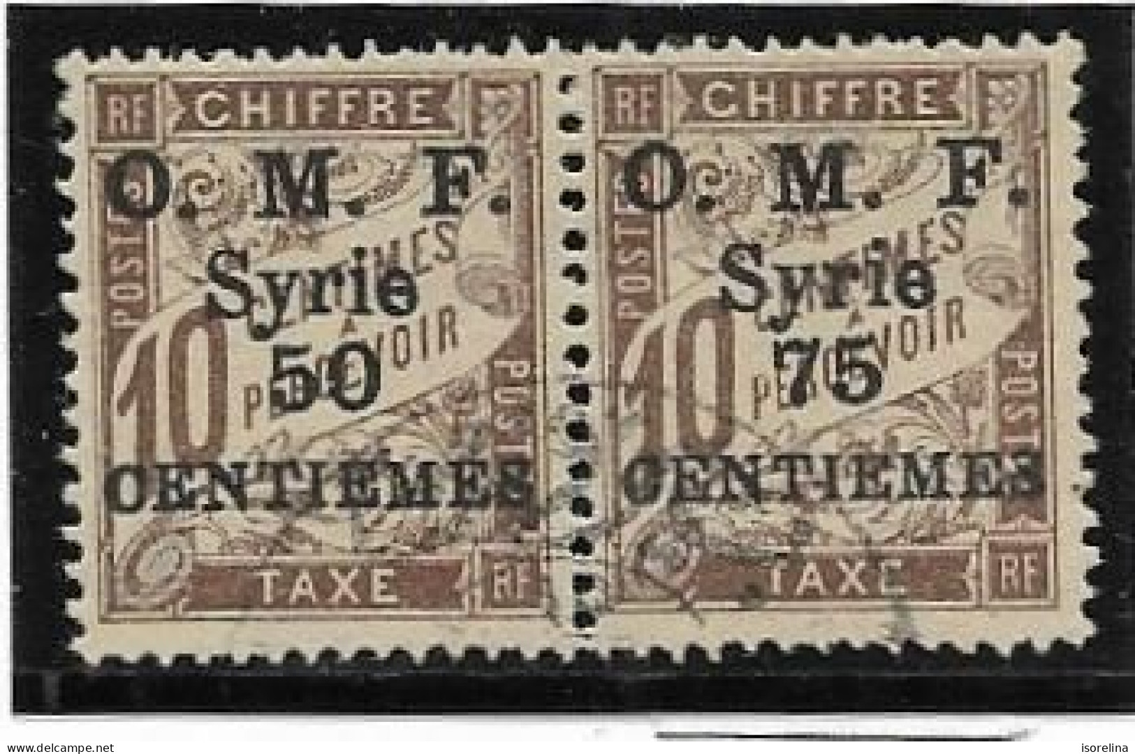 SYRIE TAXE 9+9a Obl Cote 220 - Used Stamps