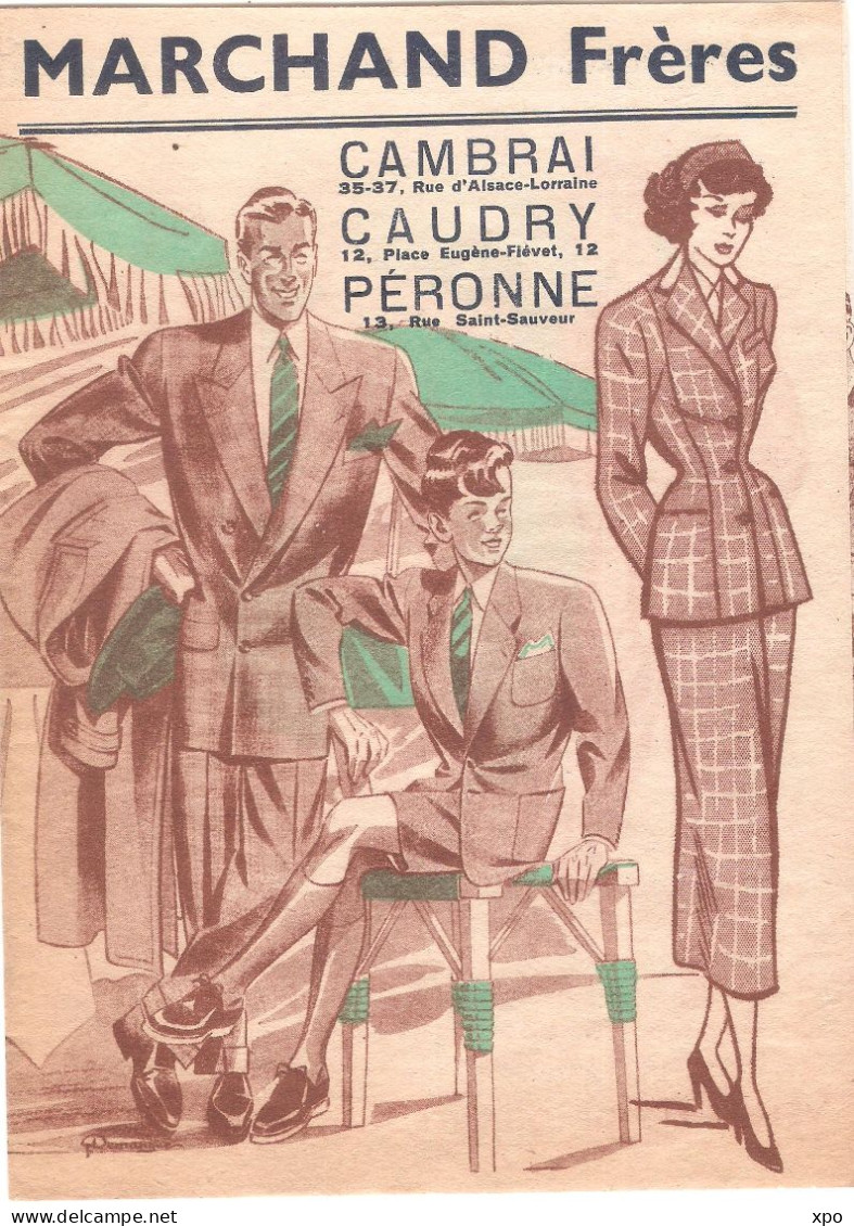 Cambrai Caudry Péronne Dépliant Publicitaire . Vêtements Marchand Frères - Pubblicitari