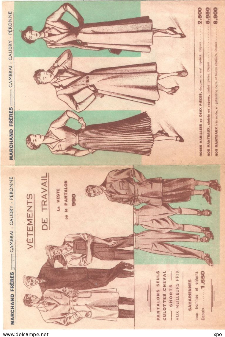 Cambrai Caudry Péronne Dépliant Publicitaire . Vêtements Marchand Frères - Werbung