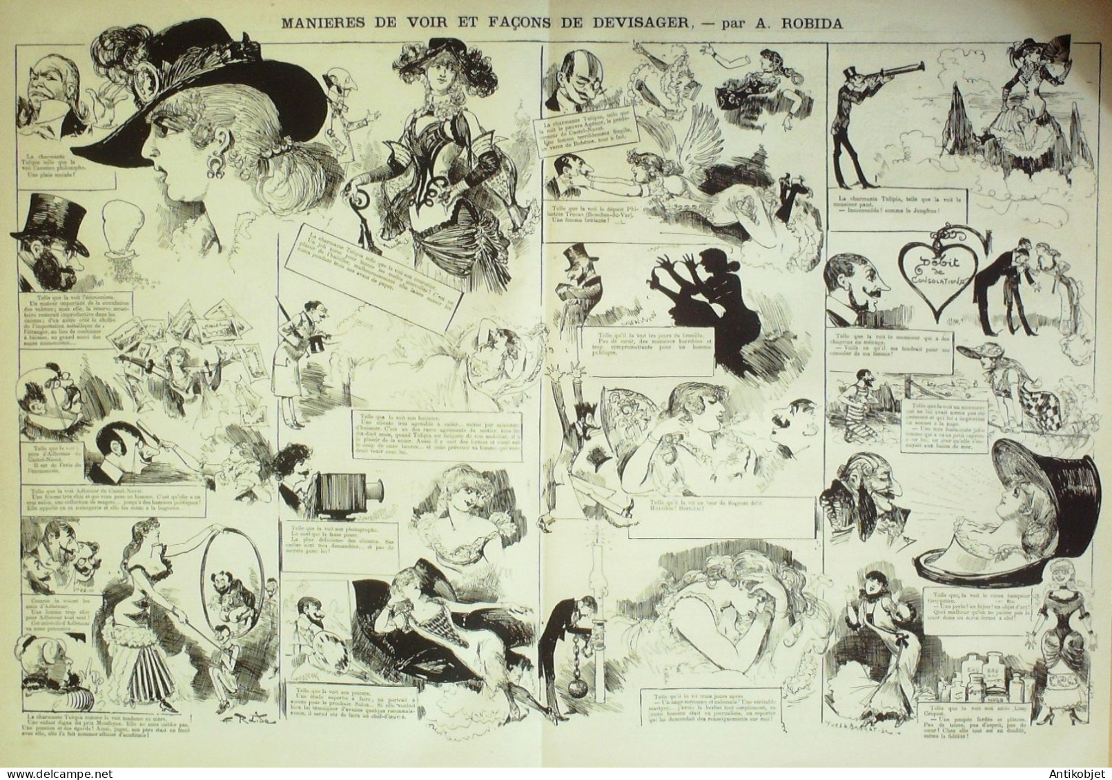 La Caricature 1882 N°152 Manières De Voir Et Dévisager Robida Casablanca Trock - Tijdschriften - Voor 1900