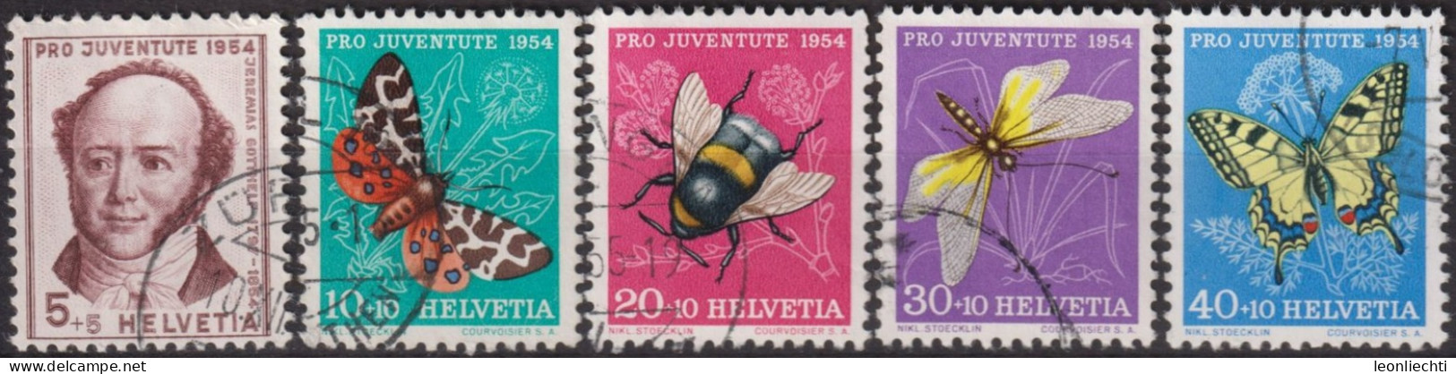 1954 Schweiz Pro Juventute ° Zum:CH J153-J157,Yt:CH 553-556, Mi:CH 602-606, Jeremias Gotthelf Und Insekten - Used Stamps