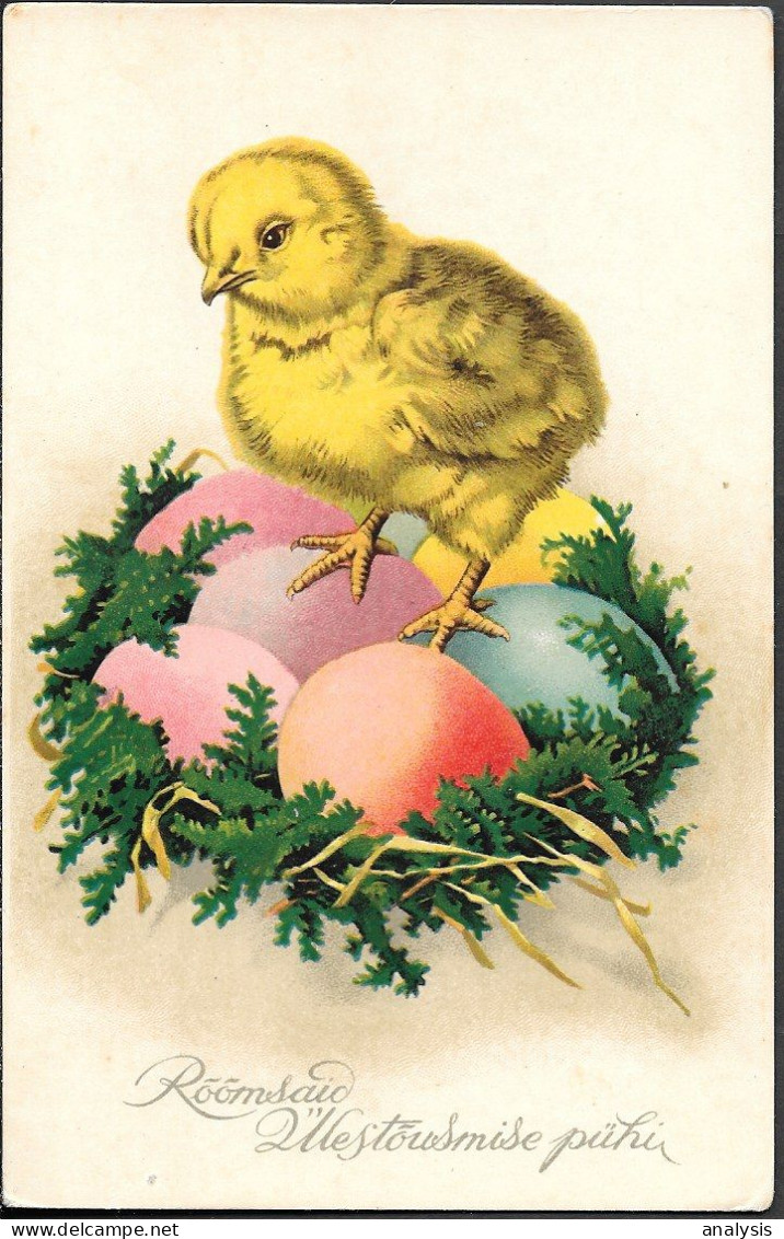 Estonia Easter Chicken Eggs Old PPC Pre 1940 - Pâques