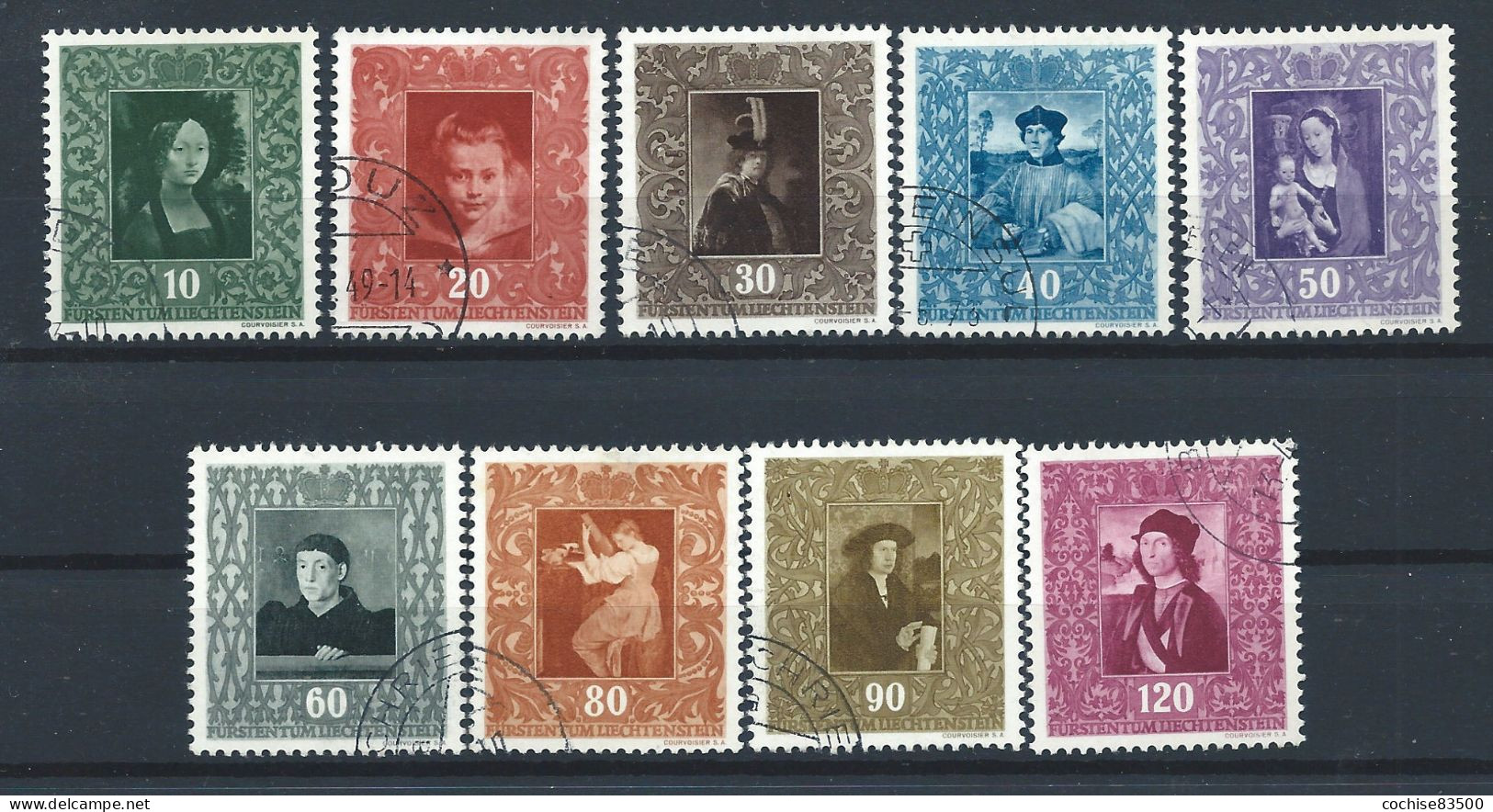 Liechtenstein N°232/40 Obl (FU) 1949 - Reproduction De Tableaux - Usati