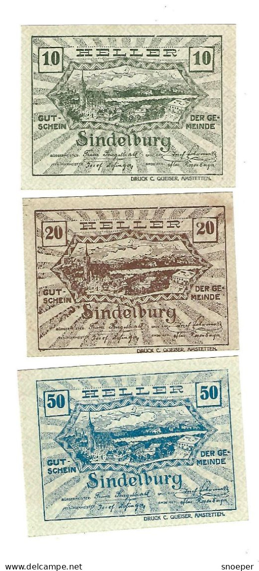 **notgeld   Austria   Sindelburg Serie Compleet 999b  Cat Val 3 Euro - Autriche