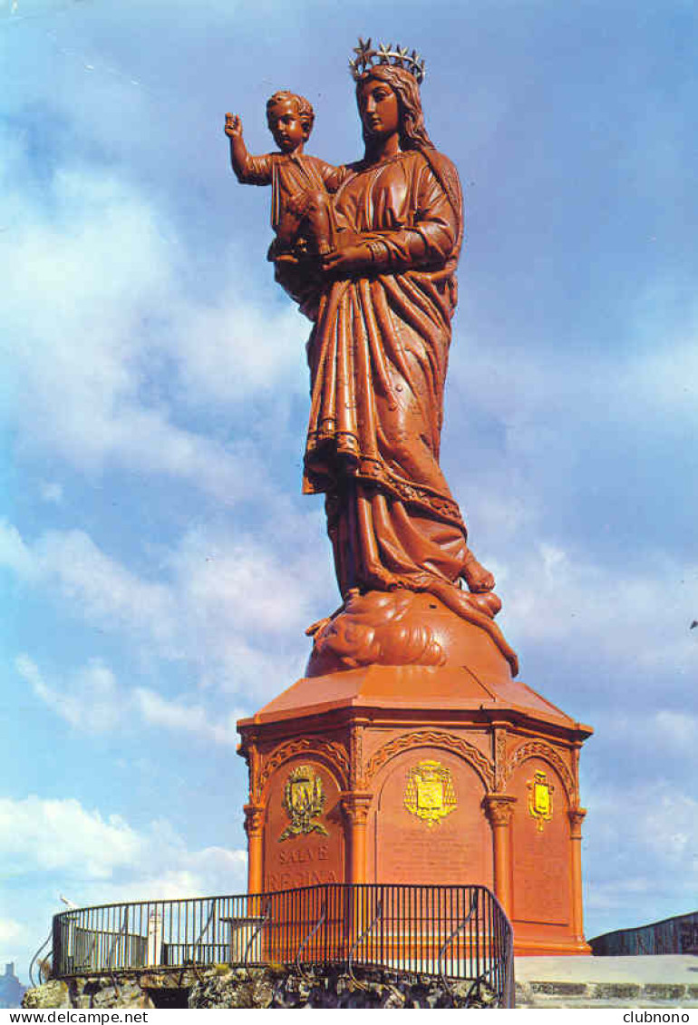 CPM -  LE PUY  - LE ROCHER CORNEILLE ET LA STATUE N.D. DE FRANCE (GROS PLAN) - Le Puy En Velay