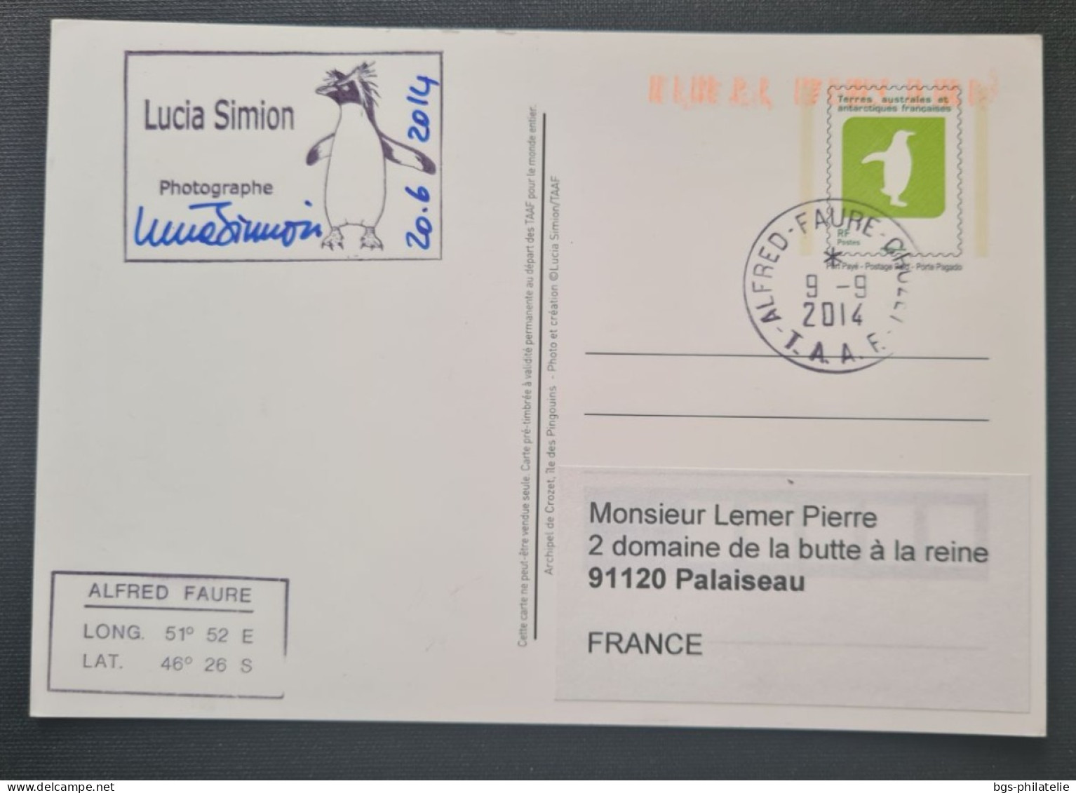 TAAF, Entier Postal Oblitéré De CROZET Le 9/9/2014. - Storia Postale