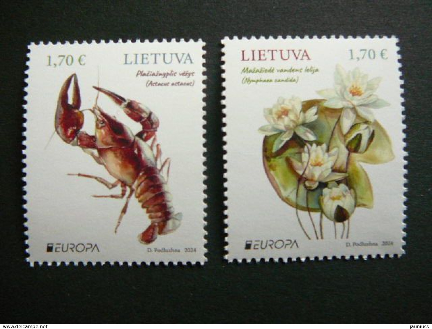 Europa CEPT. Crayfish, Water Lily # Lietuva Litauen Lituanie Litouwen Lithuania # 2024 MNH #1 - Lithuania