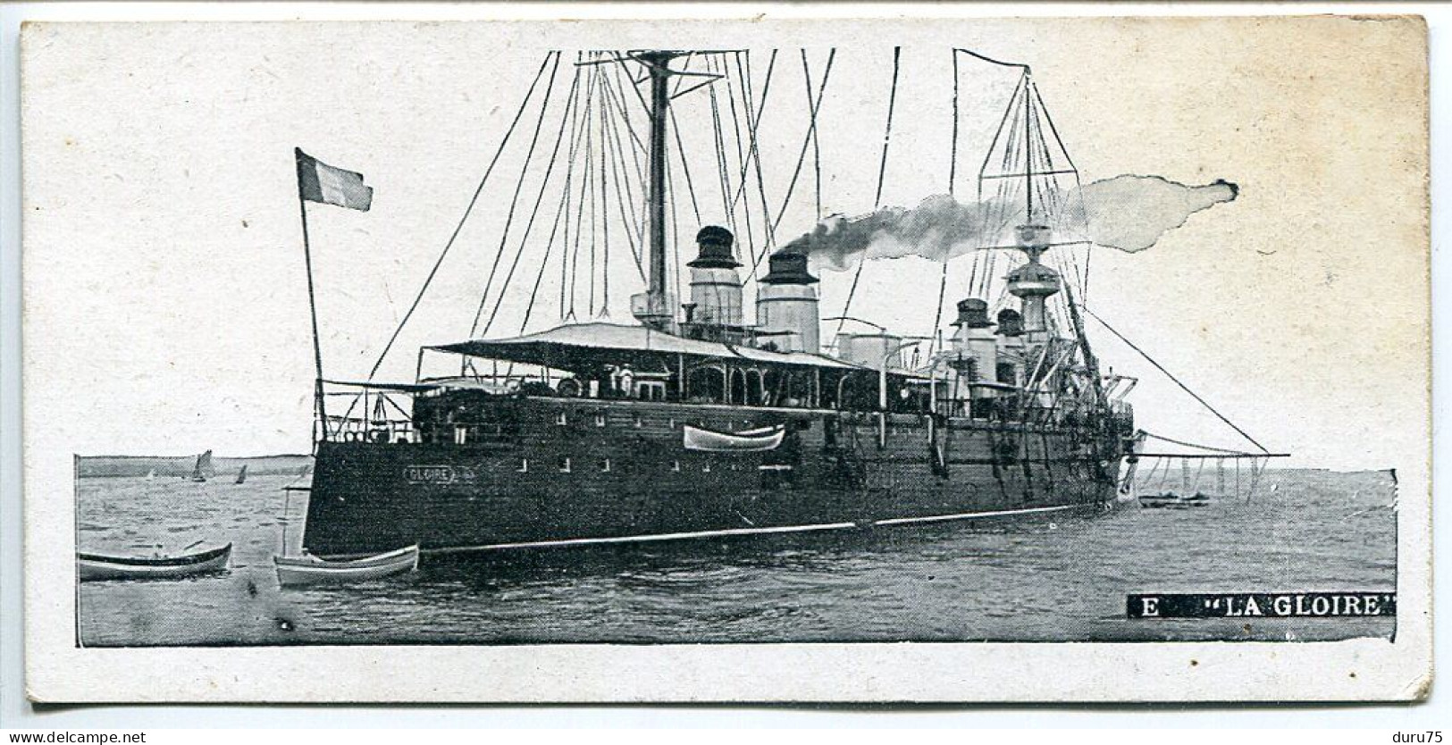 Carte Postale Mignonette 6,50 X 13,50 Cm * LA GLOIRE Bateau Navire Croiseur Cuirassé - Krieg