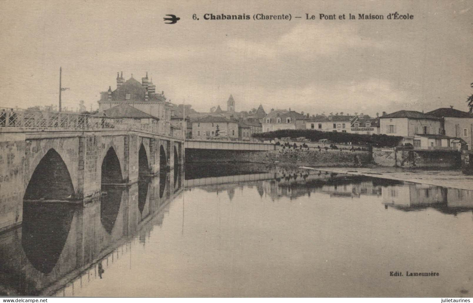 16 CHABANAIS LE PONT ET LA MAISON D ECOLE CPA BON ETAT - Sonstige & Ohne Zuordnung