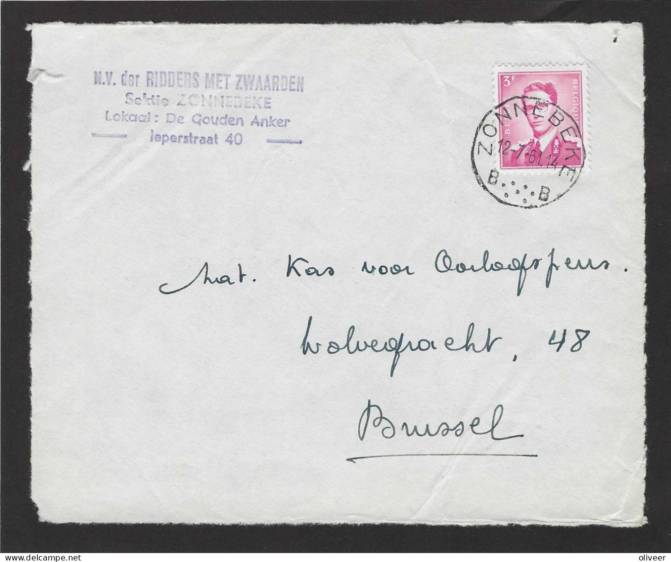 OCB 1067 - 3 Fr. Boudewijn Op Briefvoorzijde - Devant De Lettre - ZONNEBEKE - 1961 - 1953-1972 Occhiali