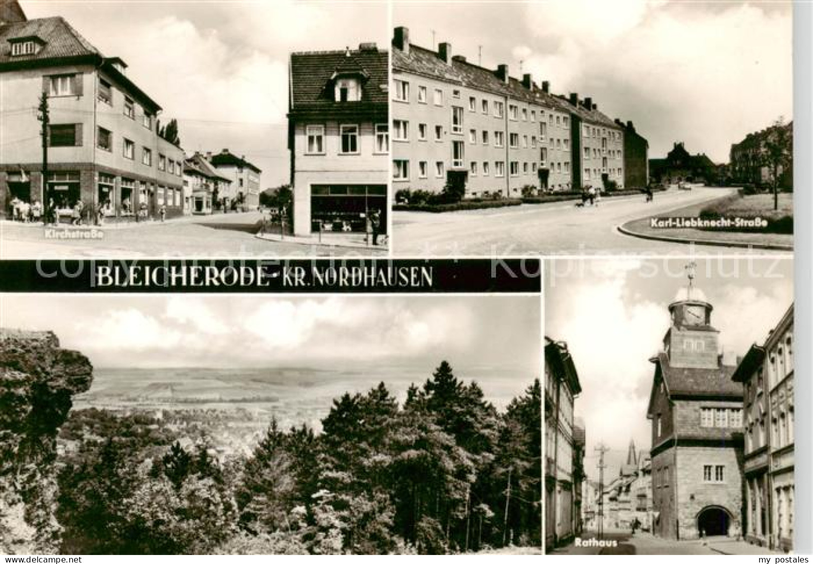 73853679 Bleicherode Kirchstrasse Karl Liebknecht Strasse Panorama Rathaus Bleic - Bleicherode