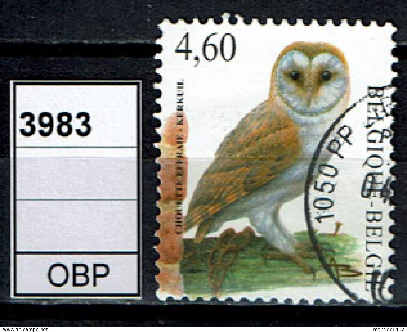 België OBP 3983 - Vogel, Oiseaux, Kerkuil, Chouette Effraie - Usados