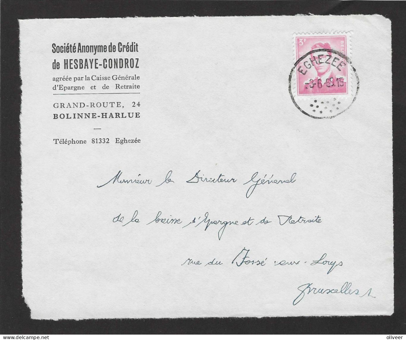 OCB 1067 - 3 Fr. Boudewijn Op Briefvoorzijde - Devant De Lettre - EGHEZEE - 1965 - 1953-1972 Anteojos