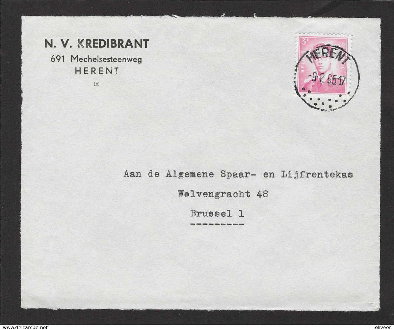 OCB 1067 - 3 Fr. Boudewijn Op Briefvoorzijde - Devant De Lettre - HERENT - 1965 - 1953-1972 Lunettes