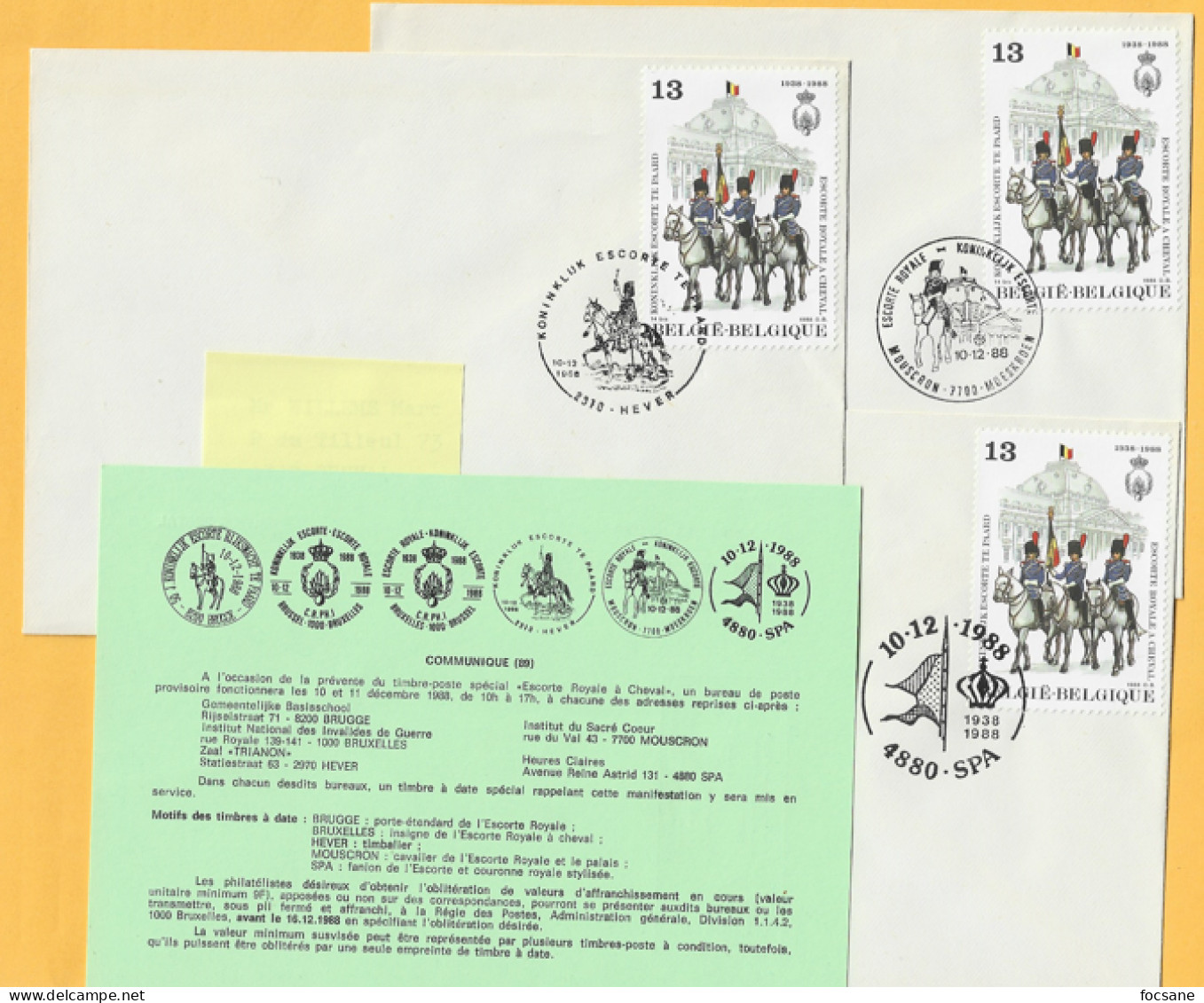 (89) Escorte Royale à Cheval  10-12-1988 Timbre N° 2308 - Otros & Sin Clasificación